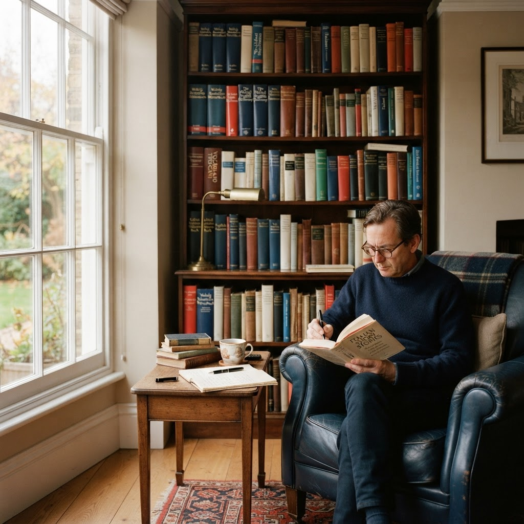 Studio di traduzione con dizionari e libri in inglese, italiano e tedesco
